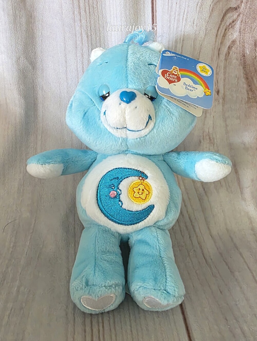 Care Bears Bedtime Bear Plush Toy With Tags 20th Anniversary Blue 9 Inch 2003